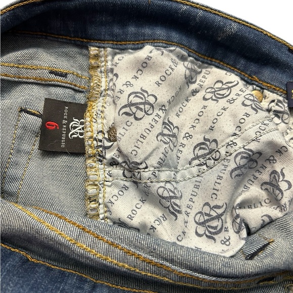 SOLD Rock & Republic Woman’s Blue Distressed Stretch Kasandra Bootcut Jeans - Picture 12 of 14